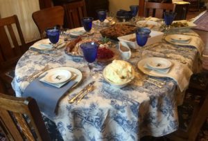 The Edge family Thanksgiving table set and ready for guests