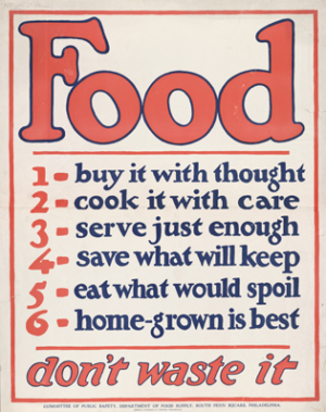 World War I anti-food waste poster