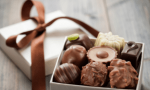 Decorative box of fancy chocolates
