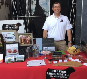 Jim Gilles selling his farm products