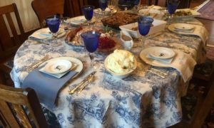 The Edge family Thanksgiving table set and ready for guests