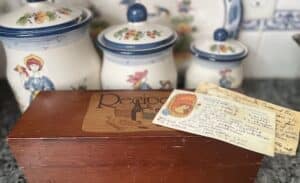 Wooden box with well worn family recipes