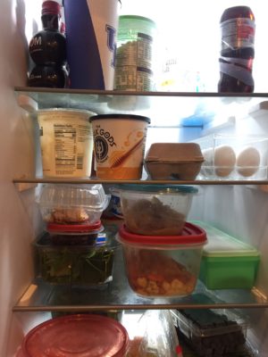 Refrigerator full of left overs